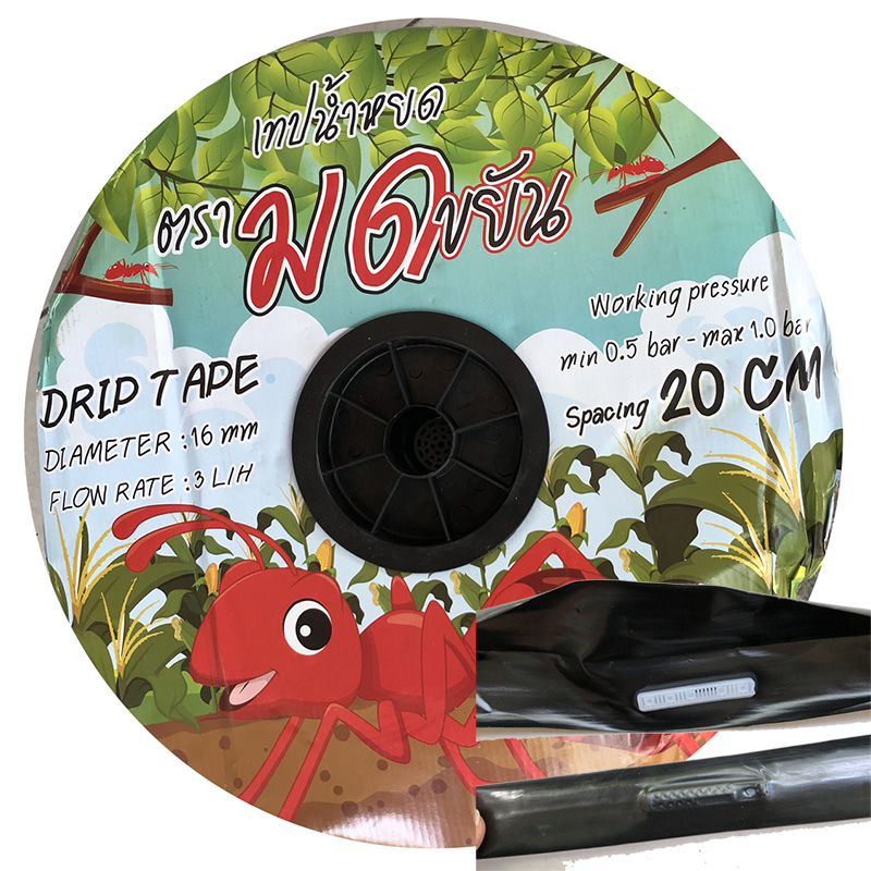 Dây tưới nhỏ giọt ống dẹt 16 có bù áp giúp tưới đều lên ruộng hoa màu